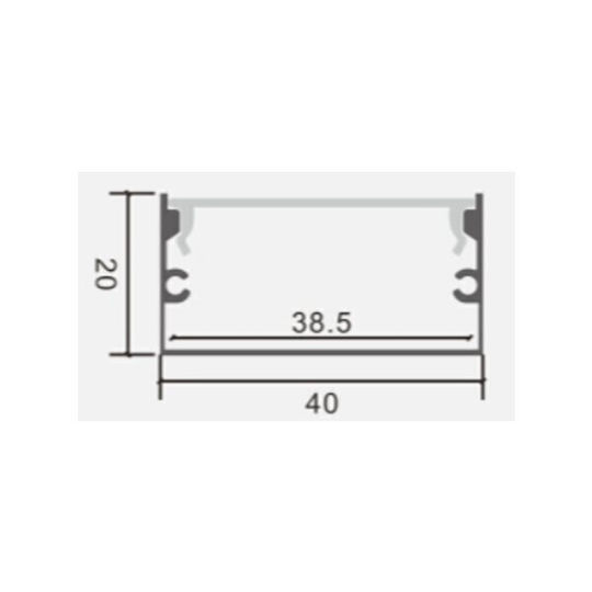 Eurospot Προφίλ Αλουμινίου Ταινίας LED 200x1.7x0.7εκ.