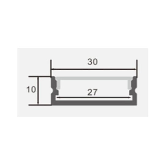 Eurospot Aluminiumprofil für LED-Streifen 200x3x1cm