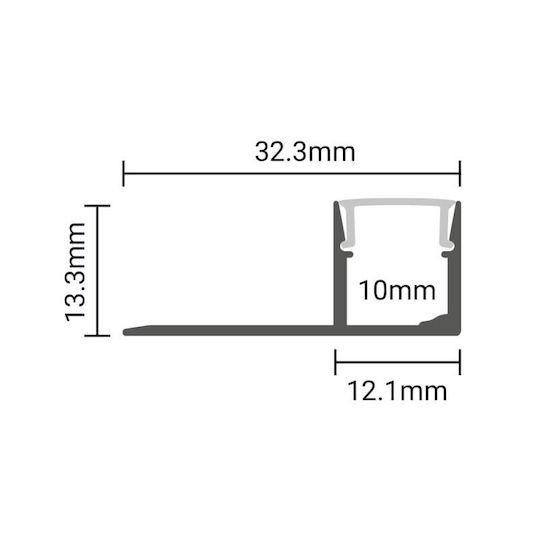 Eurospot Алуминиев Профил за LED Лента за Гипсокартон 200x3.2x1.3см.