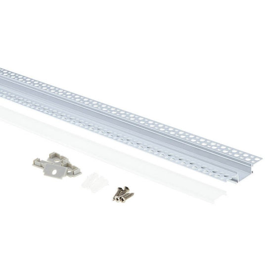 Eurospot Aluminium Trockenbauprofil Silber LED-Streifen L=2m Milchige Abdeckung Eu5149