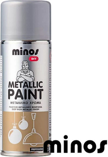 Minos Spray Spray Farbe Metallic Paint mit Metallisch Effekt Weißes Aluminium RAL 9006 400ml