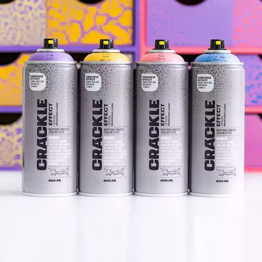 Montana Cans Spray Paint Crackle Effect Τraffic Black 400ml