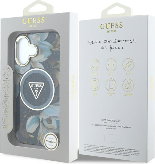 Guess Iml Glitter Umschlag Rückseite Kunststoff / Silikon Schwarz (iPhone 16)