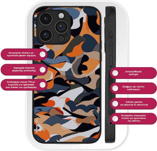Sonique Camouflage Army Series Case for Vivo Y35 4G Vivo Y22 Vivo Y22s Orange