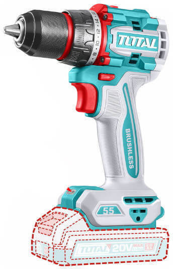 Total TDLI205581 Battery Drill Driver Solo Brushless 20V