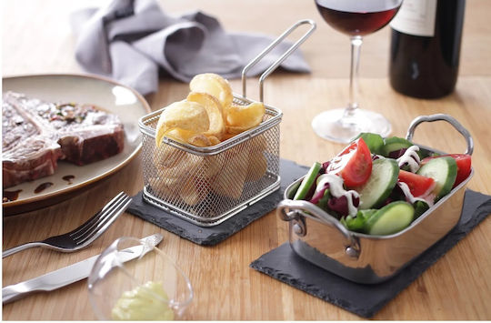 Miniature Basket Fried Snacks Stainless Steel 100x80x75mm Hendi 426425