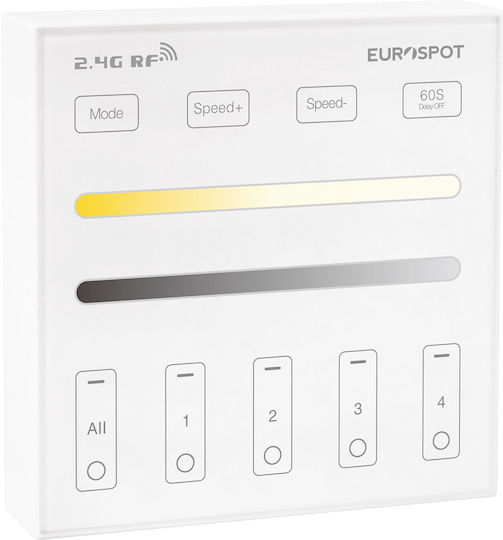 Eurospot Επιτοίχιος Διακόπτης Dimmer με Πλαίσιο LED Αφής σε Λευκό Χρώμα