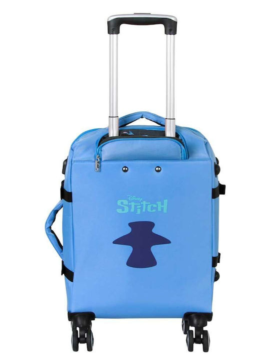 Karactermania Kids Cabin Suitcase Blue with 4 Wheels Height 55cm