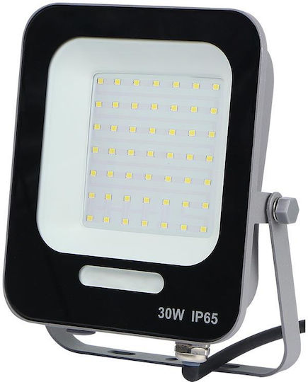 Lucas LED Στεγανός Προβολέας LED 30W Φυσικό Λευκό 4000K IP66