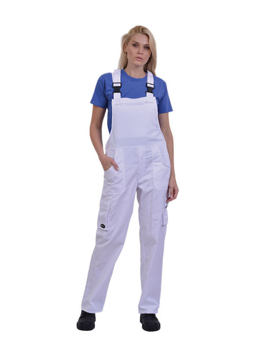 Ergo Work Coveralls Dungarees Cotton White