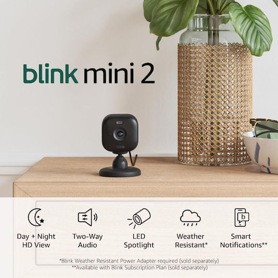 Blink Mini 2 IP Κάμερα Παρακολούθησης Full HD 1080p με Αμφίδρομη Επικοινωνία και Φακό 2mm