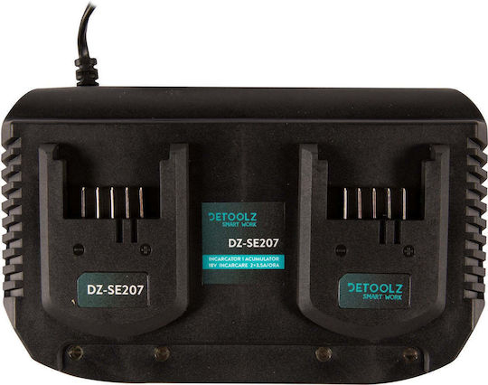 Detoolz Dz-se207 Charger 18v 3.5a/hour Charging 2 Batteries