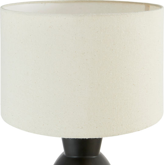 Atmosphera Yulia Table Lamp with Beige Shade and Black Base