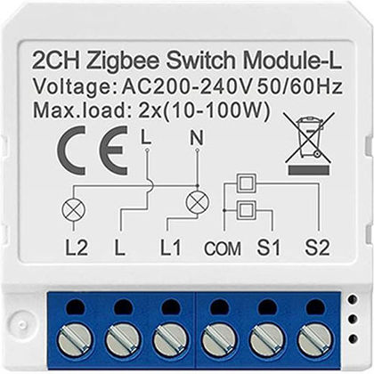 Avatto LZWSM16-W2 Smart Switch 2 Καναλιών ZigBee (χωρίς Ουδέτερο)
