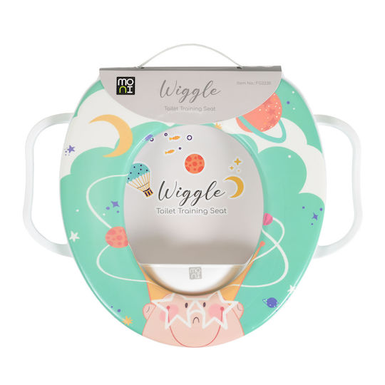 Moni Toddler Toilet Seat Wiggle with Handles and Green Cushion