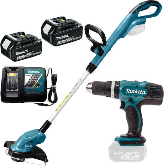Makita DLX2114X1 Set Impact Drill Driver & Grass Cutter 18V with 2 Batteries 3Ah