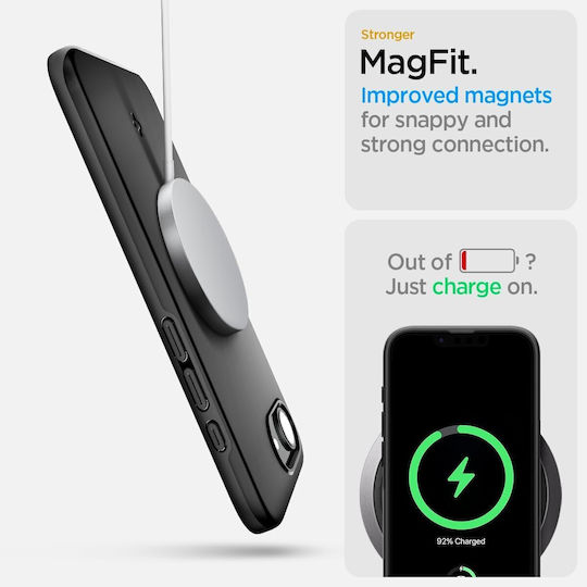 Spigen Thin Fit Magsafe Заден Калъф Пластмаса 1.55mm Черен (iPhone 17e / 16e)