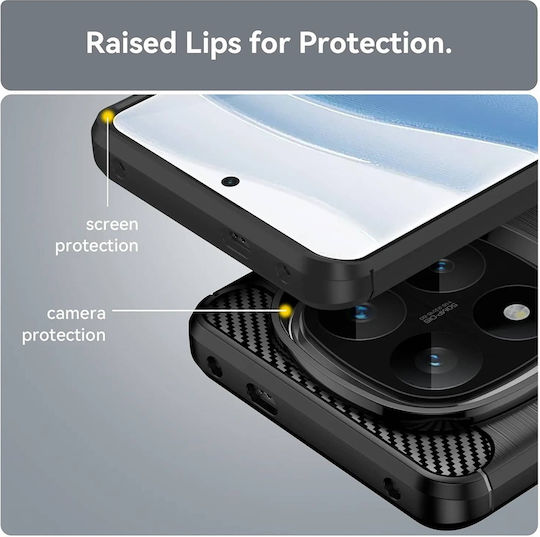 Techsuit Carbon Back Cover Σιλικόνης Μαύρο (Xiaomi Poco F7 Ultra)