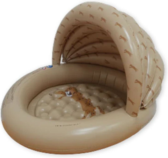 Swim Essentials Βrown Leopard Παιδική Στρογγυλή Πισίνα PVC 100lt Φουσκωτή 100x100εκ. Καφέ