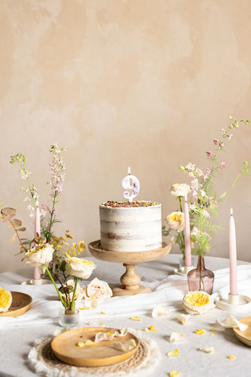 Κερί Λευκό Λουλούδια "9" White Flower Petals 8 Εκ Ύψος