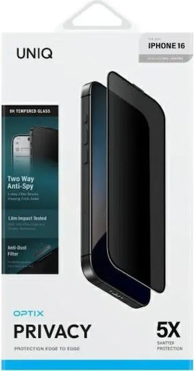 Uniq Optix Privacy Iphone 16 15 14 Pro 6.1" Προστατευτικό Γυαλί Ιδιωτικότητας Εφαρμοστή