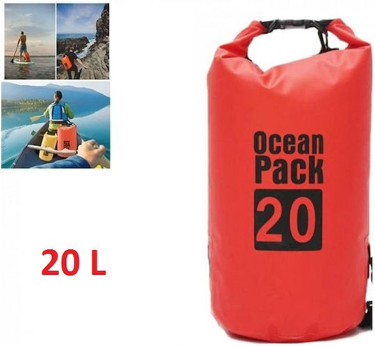 Ocean Pack Στεγανός Σάκος Ώμου 20lt Κόκκινος