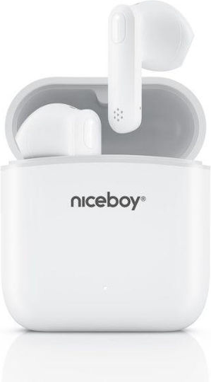 Niceboy HIVE Beans In ear Bluetooth хендсфри Слушалки с Устойчивост на Пот и Кутийка за Зареждане Бял