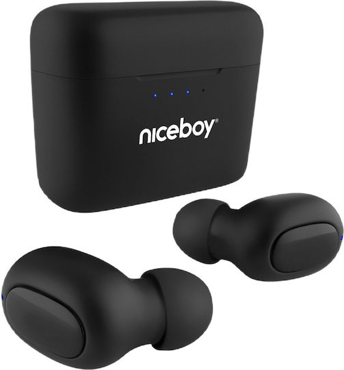 Niceboy Podsie 3 In-Ear Bluetooth-Freisprecheinrichtung Kopfhörer mit Ladeetui Schwarz