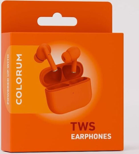 Colorum In-ear Bluetooth Handsfree Ακουστικά με Θήκη Φόρτισης Πορτοκαλί