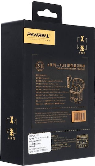 Pavareal PA-H15 In-ear Bluetooth Handsfree Ακουστικά με Θήκη Φόρτισης Πορτοκαλί
