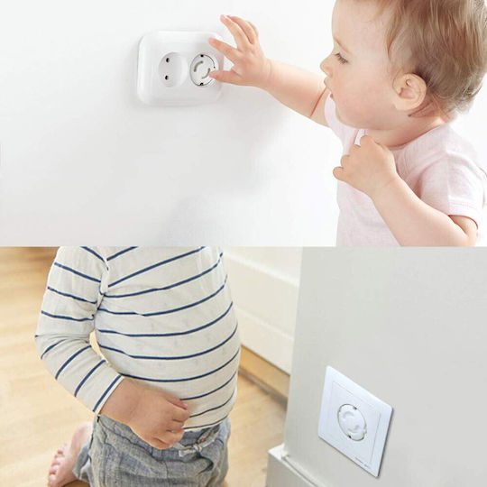 Socket Protective Cover Simple Placement made of Plastic in White Color 4pcs