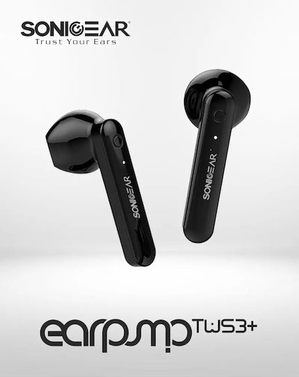 Sonic Gear TWS 3+ In ear Bluetooth хендсфри Слушалки с Кутийка за Зареждане Черно
