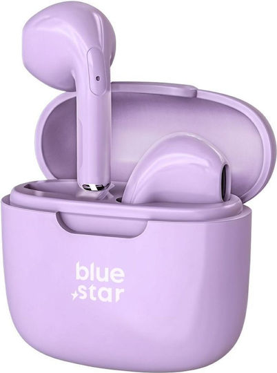 Blue Star FI7 In-ear Bluetooth Handsfree Ακουστικά με Θήκη Φόρτισης Μωβ