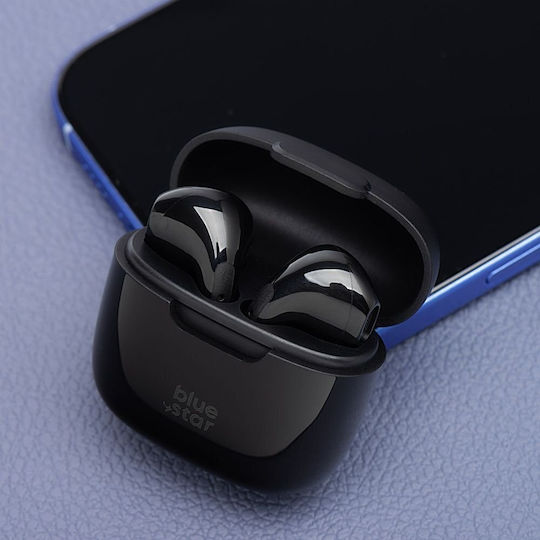 Blue Star FI7 In-ear Bluetooth Handsfree Ακουστικά με Θήκη Φόρτισης Μαύρα