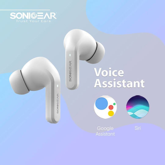 Sonic Gear TWS12ANCW In-ear Bluetooth Handsfree Ακουστικά με Θήκη Φόρτισης Λευκά