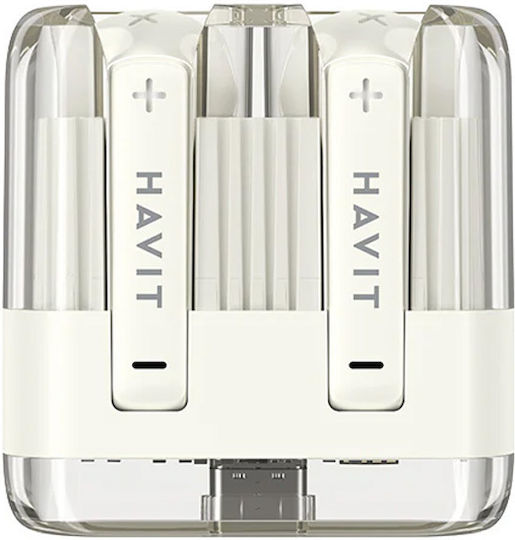 Havit TW981 Earbud Bluetooth Handsfree Ακουστικά με Θήκη Φόρτισης Μπεζ