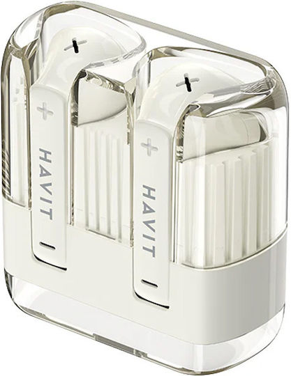 Havit TW981 Earbud Bluetooth Handsfree Ακουστικά με Θήκη Φόρτισης Μπεζ