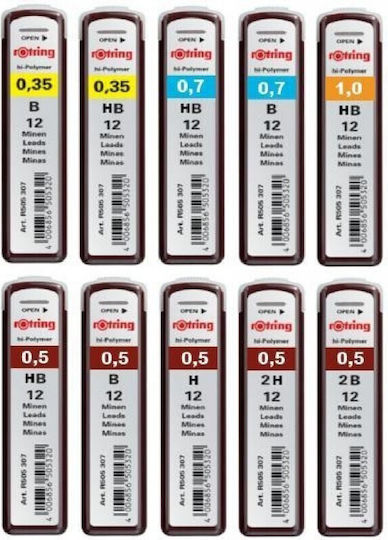 Rotring 12 Опаковки x 12 Мини Молив Tikky Дебелина 0.35мм Тип B