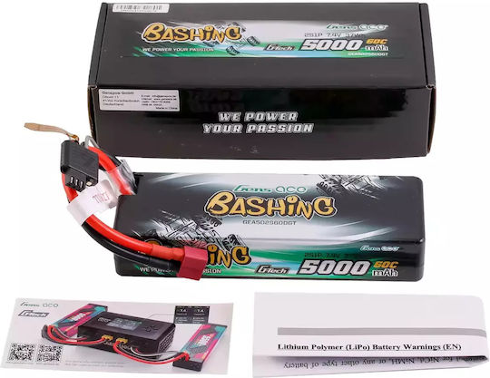 Gens Ace Bashing Μπαταρία Li-Po 7.4V 5000mAh 60C 2S T-Plug για Τηλεκατευθυνόμενο