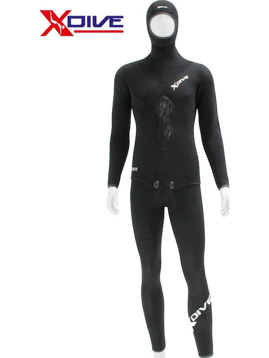 XDive Grafit Divisible Wetsuit Shaved with Chest Pad for Speargun Black 5mm