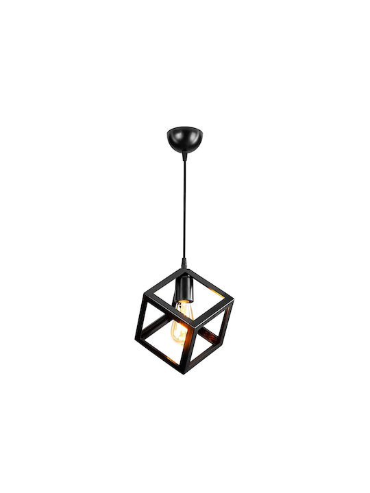 GloboStar Dise Hängelampe Schwarz mit Fassung E27 22x22x24cm.