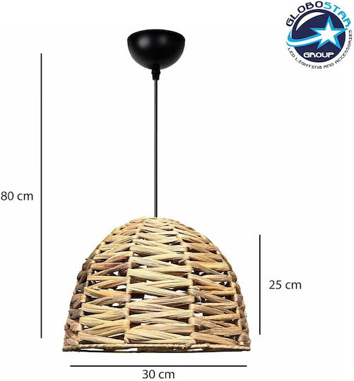 GloboStar Meka Pendant Light Beige Boho Bell with Socket E27 30x30x25cm