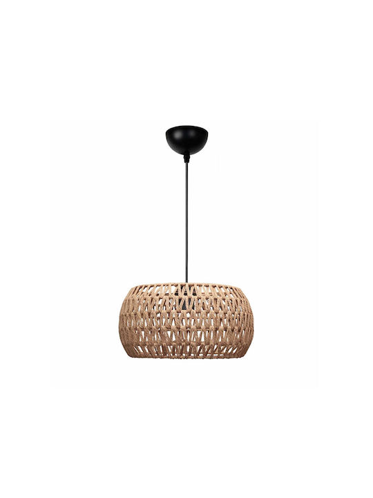 GloboStar Dario Pendant Light Brown Boho with Rope for Socket E27 30x30x15cm