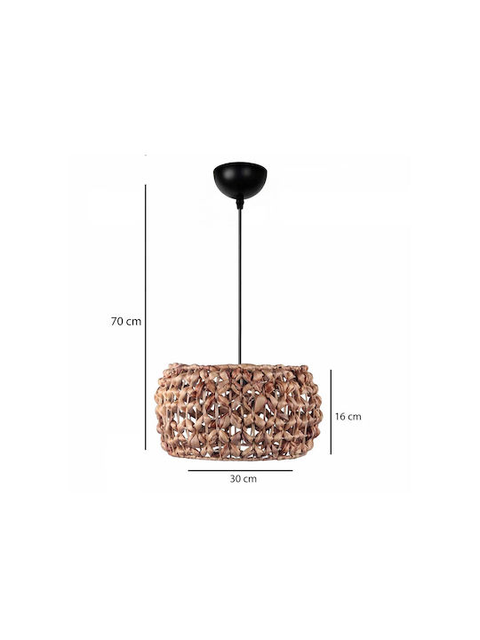 GloboStar Dario Pendant Light Brown Boho with Socket E27 29x29x16cm