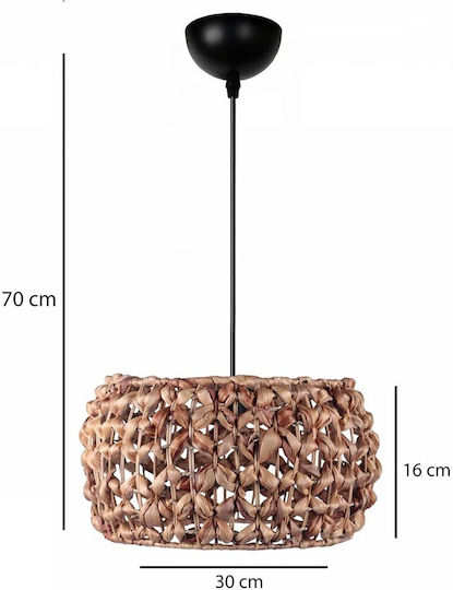 GloboStar Dario Κρεμαστό Φωτιστικό Καφέ Boho με Ντουί E27 29x29x16εκ.
