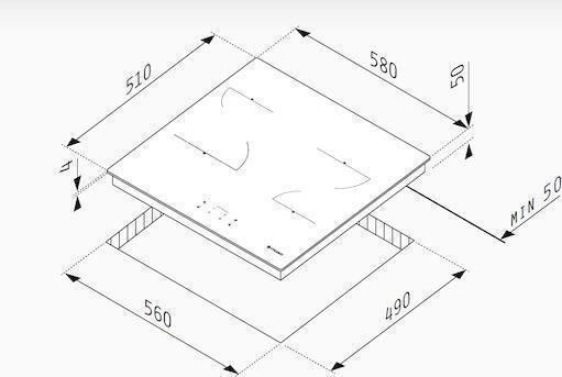 Pyramis PO78010008SIX + PHC62410FMB Φούρνος άνω Πάγκου 78lt με Κεραμικές Εστίες Π59.5εκ. Inox