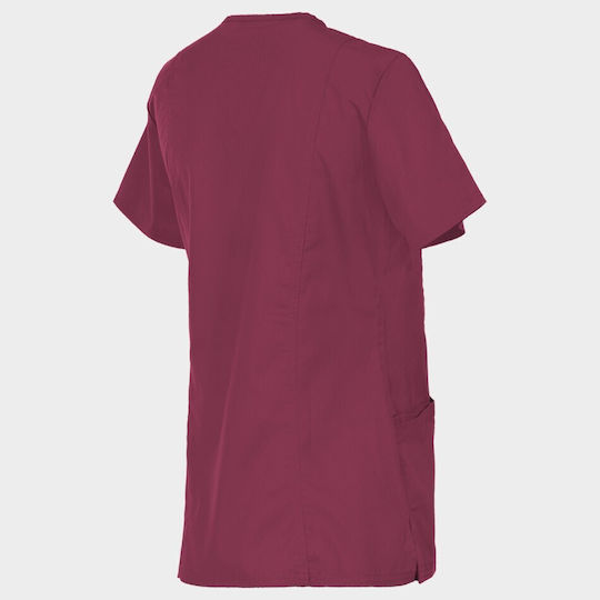 Cherokee WWWE610 Women's Burgundy Medical Blouse