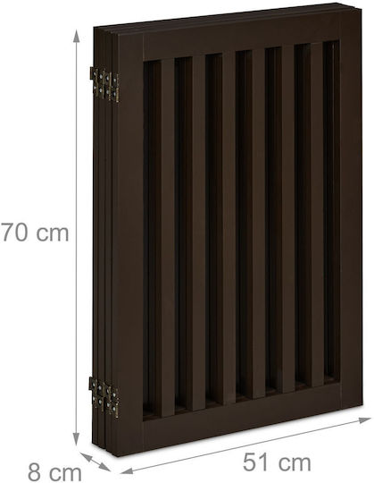 Relaxdays Pliabil Ușă de siguranță din Lemn în Culoare Maro 205x70cm 1buc