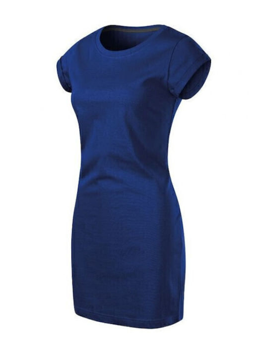 Summer Mini Athletic T-Shirt Dress Short Sleeve Blue