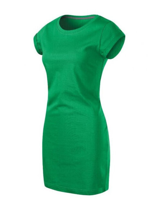 Sommer Mini Sportliches Damenkleid Kurzärmelig Grüne